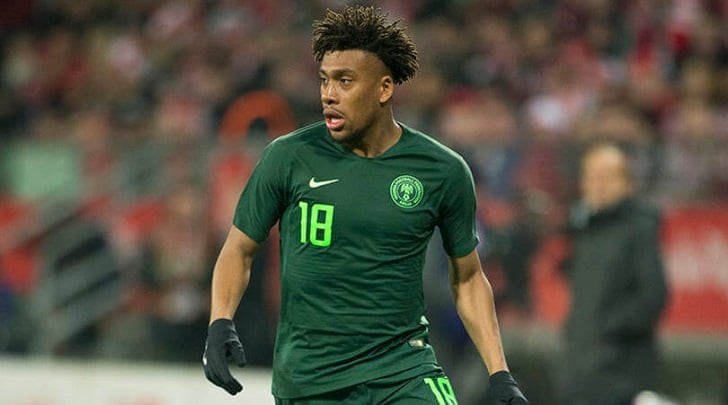 Alex Iwobi in action for Nigeria.