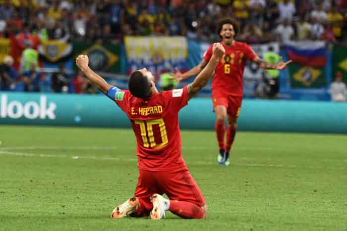 Eden Hazard celebrates