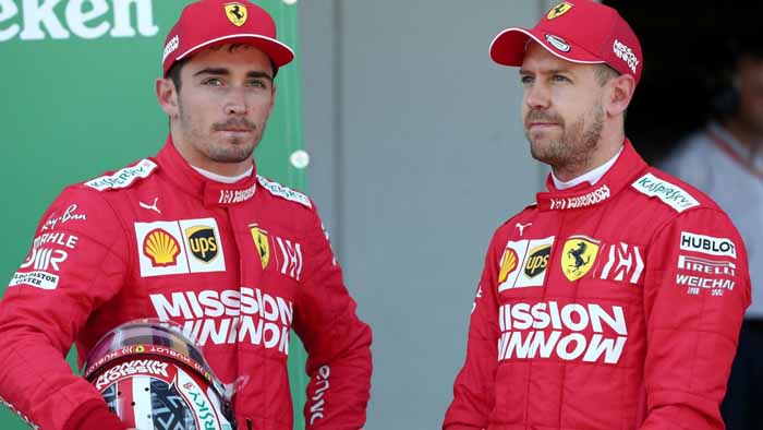 Charles Leclerc and Sebastian Vettel