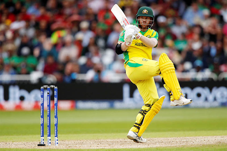 David Warner in action for Australia