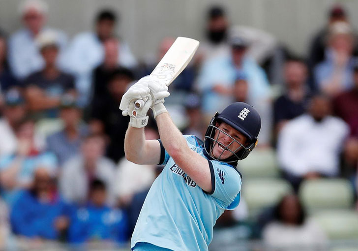 Eoin Morgan in action for England.