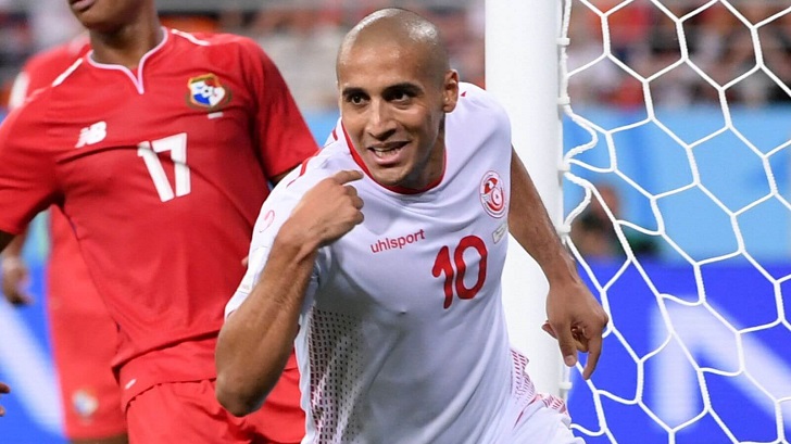 Wahbi Khazri in action for Tunisia